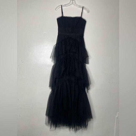 BCBGMAXAZRIA Size 4 Corset Tulle Tiered Oly Gown in Black (Blogger favorite) - Picture 10 of 12